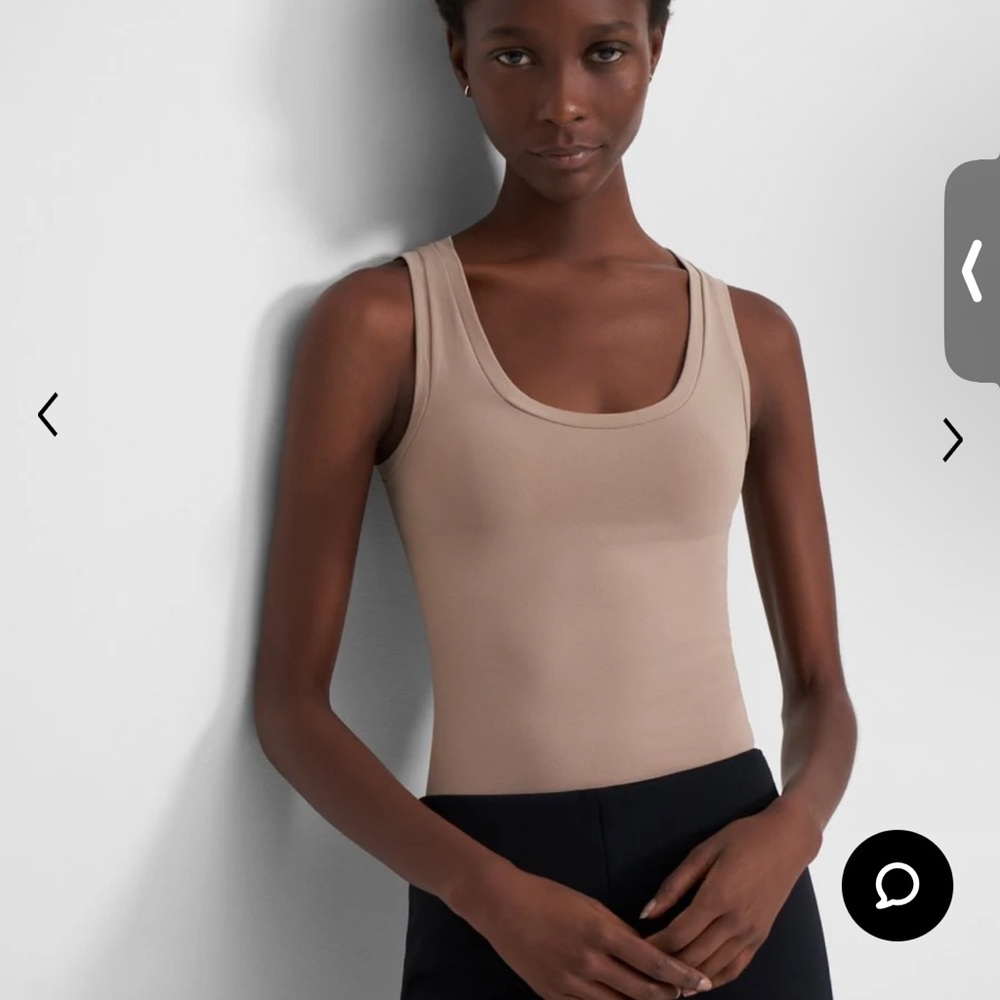 Theory Tan Tank Top in Stretch Jersey; Never Worn; M / L